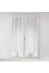 PAIRE DROITE PASSE TRINGLE 2 x 70 x 240 CM VOILE TISSE MILZA BLANC